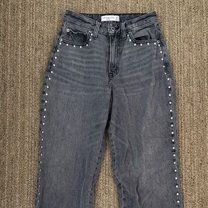 Abercrombie & Fitch Black Studded High Rise Jeans
